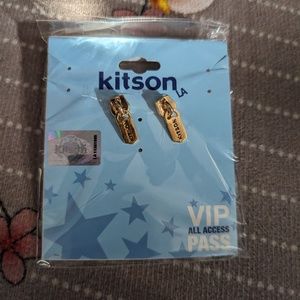 NOC KITSON GOLD PLATED ZIPPER PULL EARRINGS